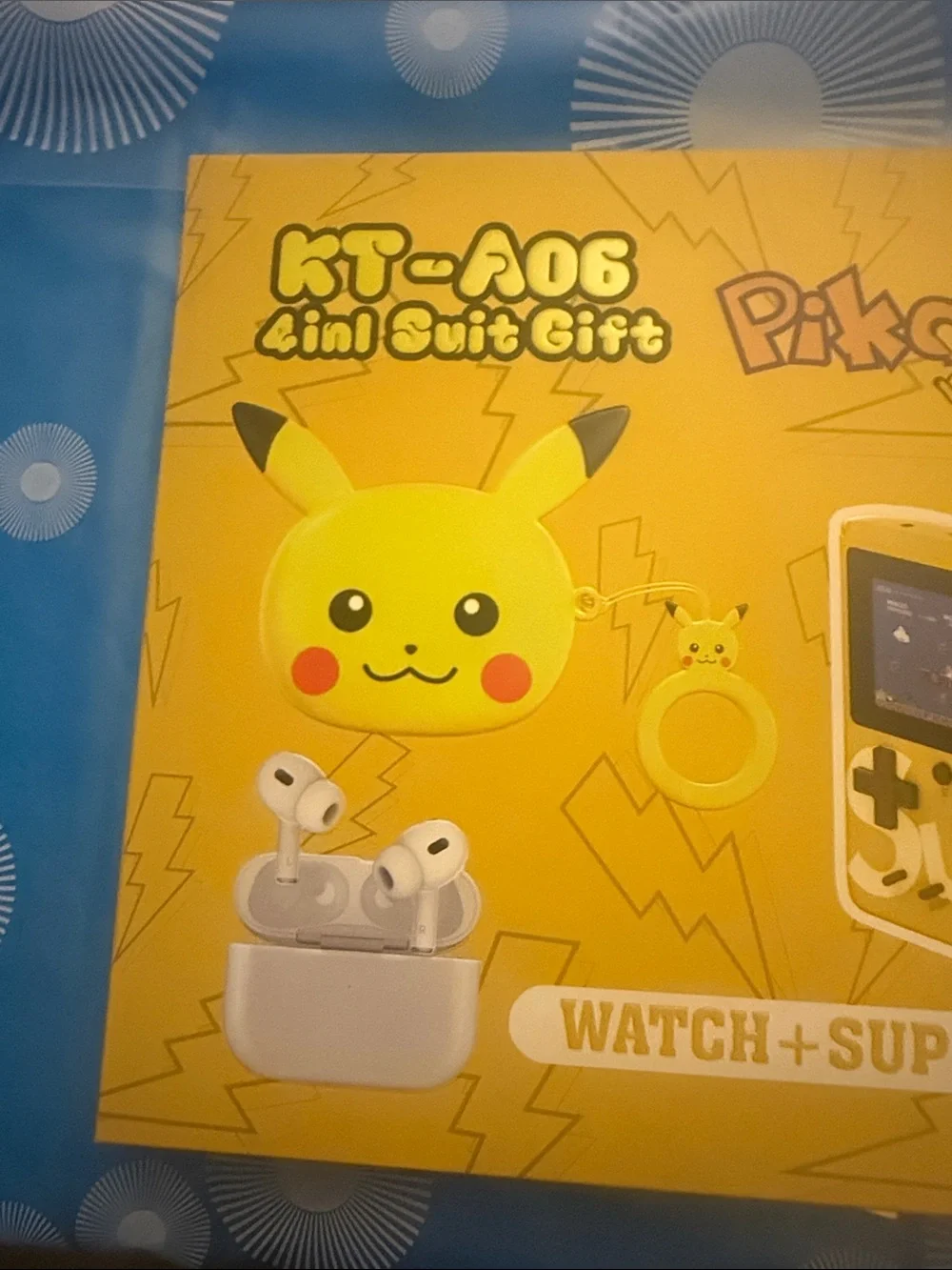 Pikachu 4-in-1 Kids Gaming & Wearable Set - Yellow brand new and never been used